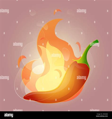 illustration Mexican Chili with a fireball on dark pink background. Design of most favorite ...