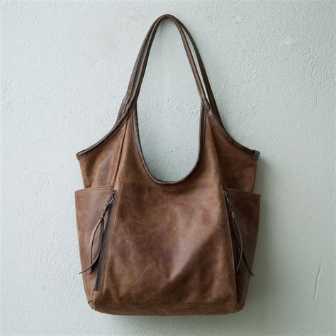 Grey Leather Tote Bag With Outside Pockets | Paul Smith