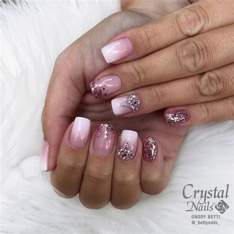 French ombre nails with glitter - 37 manicure ideas not just for Christmas