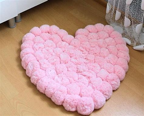 Pom Pom tapis pompon tapis tapis coeur Decor chambre ADO Tapis Diy, Diy Tapete, Pink Nursery Rug ...