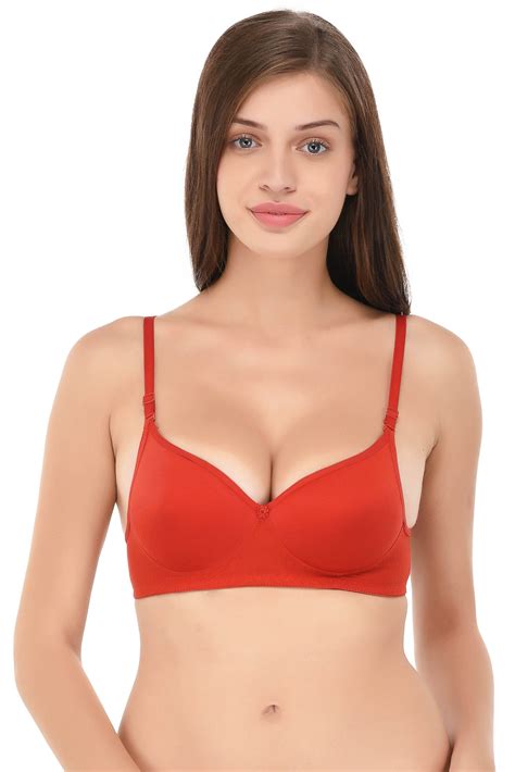 Buy LIZARAY Cotton Push Up Bra - Red Online at Best Prices in India ...