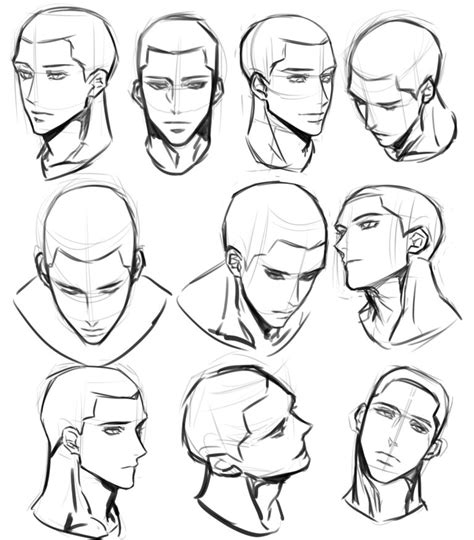 Male Anime Face Drawing Reference and Sketches for Artists