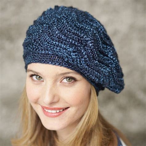 Beret Crochet Free Pattern This Slouch Hat Features A Mandala Design On Top And Ribbons Of Color ...