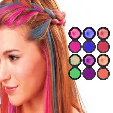 2017 # 6 Color Fashion Hair Powder Colors Hair Dye Temporary Hair Chalk ...