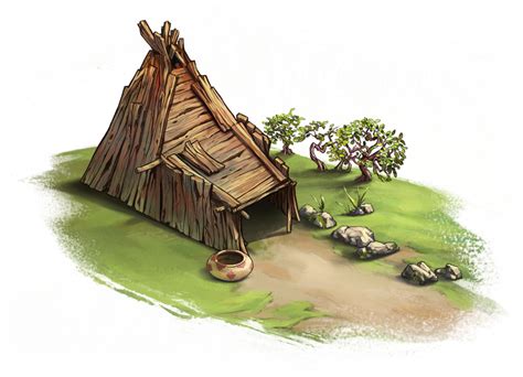 Art of Matt Verdolivo — Maidu tribe house, painted in Photoshop.