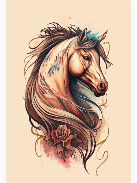 "Horse Tattoo Design" Poster for Sale by TourDePassion | Redbubble