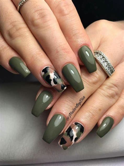 Army Camouflage Nail Art