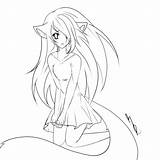 Anime Wolf Girl Coloring Pages At GetColoringscom  Free Printable sketch template
