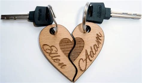 Wooden Keychains Laser Cutcouple keychainsHis and by ShadievArtem Laser Cut Mdf, Laser Art, Wood ...