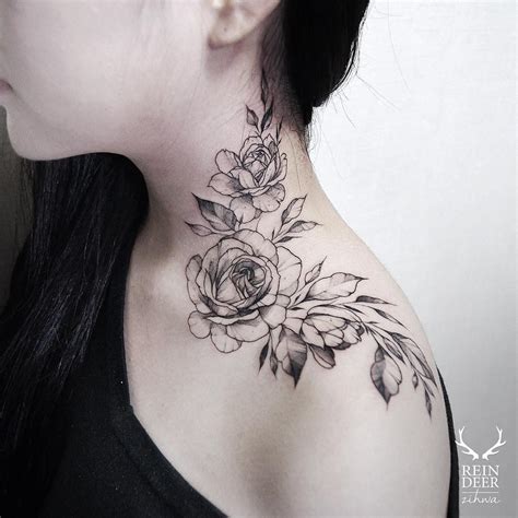 Rose Neck Tattoos - Best Tattoo Ideas Gallery