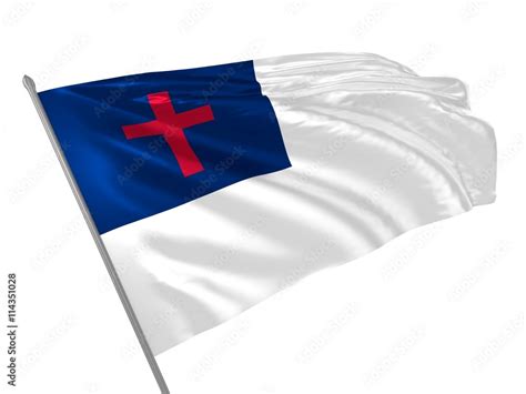 Christian flag waving in the wind Stock Illustration | Adobe Stock