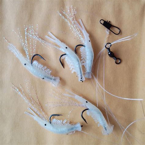 20PCS New Sabiki Soft Rigs Fishing Lure Luminous Shrimp Bait Jigs Lure ...