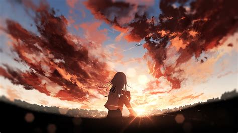 Anime Girl Watching Sunset 4k Wallpaper,HD Anime Wallpapers,4k Wallpapers,Images,Backgrounds ...