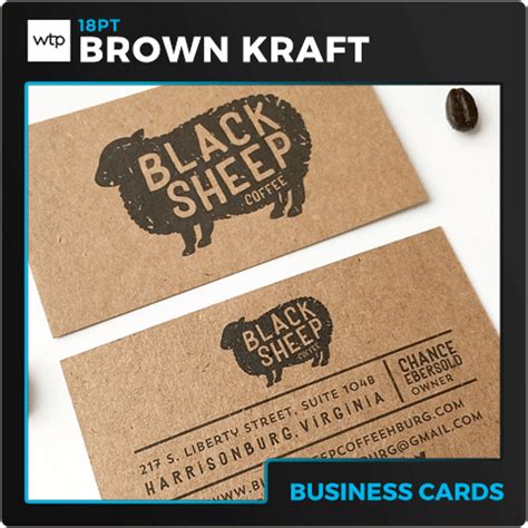 Brown Kraft Business Cards with Full-Color Printing and White Ink