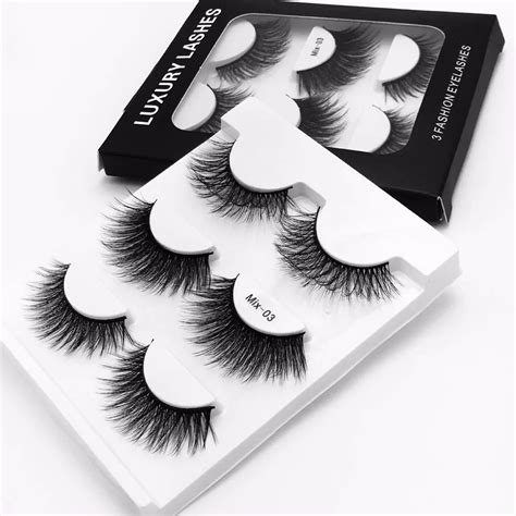 Mix 3 Pairs 3d mink lashes natural false eyelashes thick long black mink eyelashes soft makeup ...