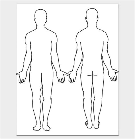 Free Printable Body Outline Front and Back - Dotxes