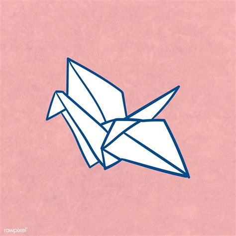 Origami paper crane template illustration | free image by rawpixel.com / Te | Origami paper ...