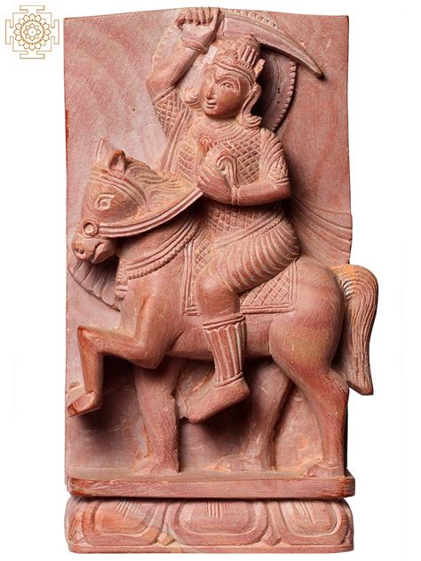 6"Kalki Avatar of Lord Vishnu | Pink Stone Sculptures | Exotic India Art