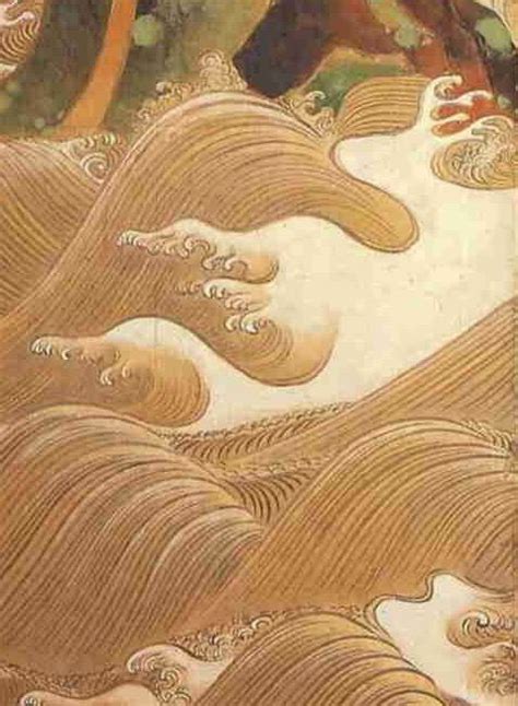 Detail. Ogata Korin. Waves at Matsushima. Folding screen. Japan. Rinpa ...