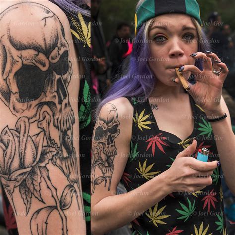 Skull Smoking A Blunt Tattoo