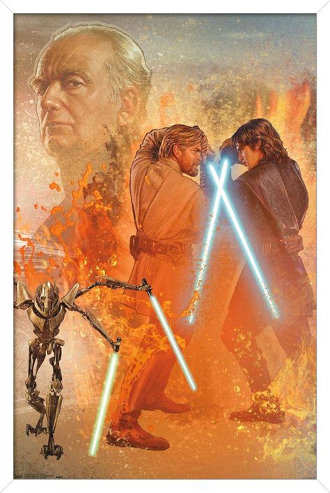 Star Wars: Revenge Of The Sith - Celebration Mural Wall Poster, 14.725" x 22.375", Framed ...