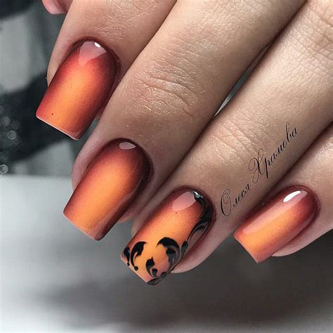 COOL fall ombre nail art design idea for acrylic and gel nails | Fall ...