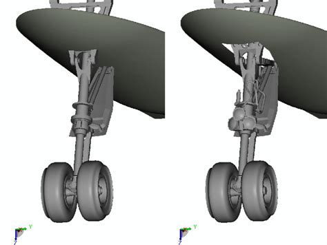 Geometry of the partially-dressed and fully-dressed nose landing gear ...