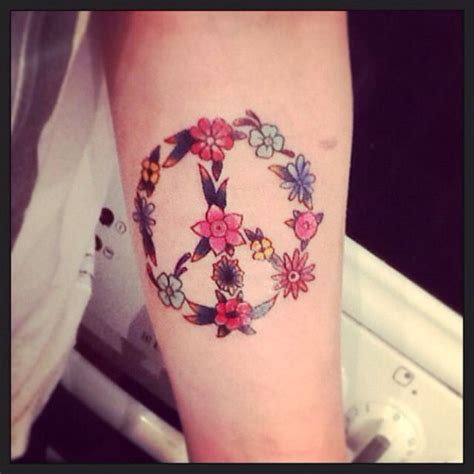 Flower Peace Sign Tattoo - img-fuzz