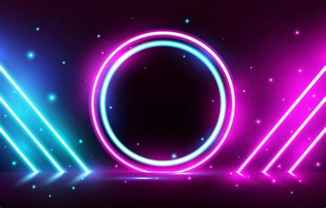 Neon Lights Circle Background 15998124 Vector Art at Vecteezy