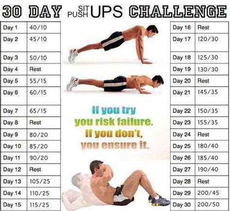 Sit ups and push ups challenge Fitness Workouts, Fitness Herausforderungen, Easy Workouts, At ...