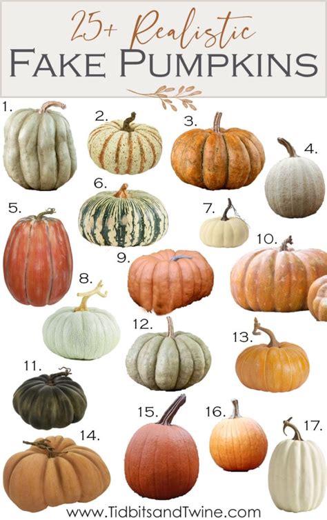 My Favorite 25+ Realistic Faux Pumpkins - Tidbits&Twine