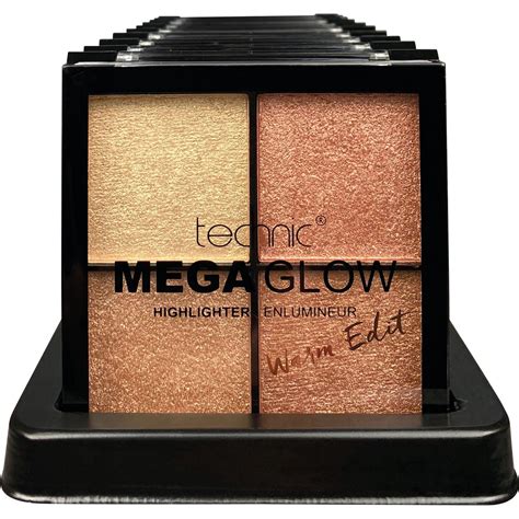 Technic Mega Glow Highlighter Quad Warm Edit (10 units with tray ...