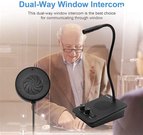 Window Speaker Intercom System Dual Way Anti-Interference Intercommunication Microphone Talk ...