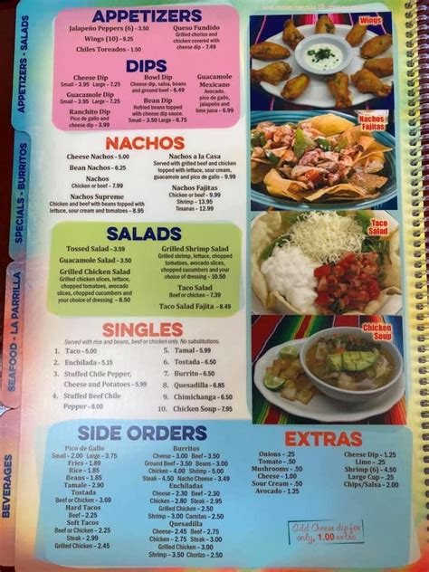 Menu at El Agave restaurant, Pickens