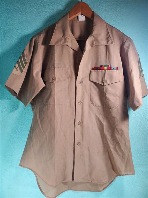 Marine Corps Service Men Uniform Short Sleeve Khaki T… - Gem