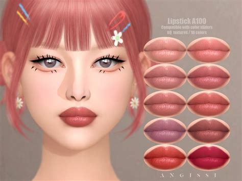 ANGISSI's Lipstick A100 | Sims 4 cc makeup, Makeup cc, Sims 4