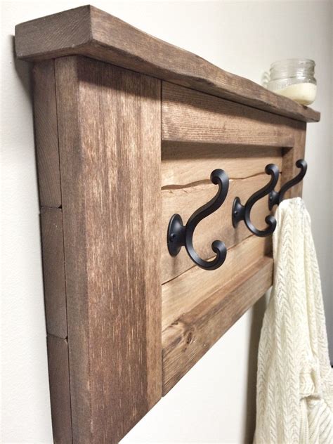 Rustic Wooden Entryway Walnut Coat Rack Entryway Coat Rack - Etsy ...