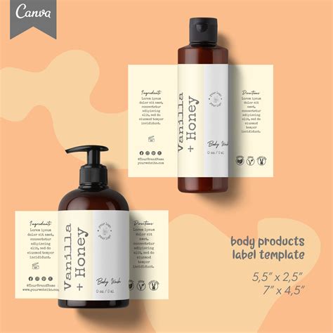 Editable Cosmetic Product Label Template Product Packaging - Etsy