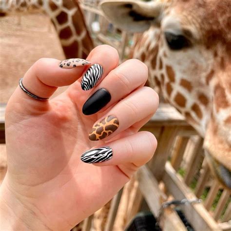 Zebra And Cheetah Print Nails