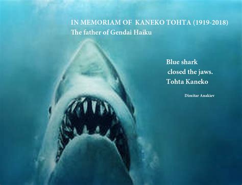 Kamesan Haiku 亀さん 俳句 Blog: BLUE SHARK (In Memoriam Tohta Kaneko, 1919-2018)