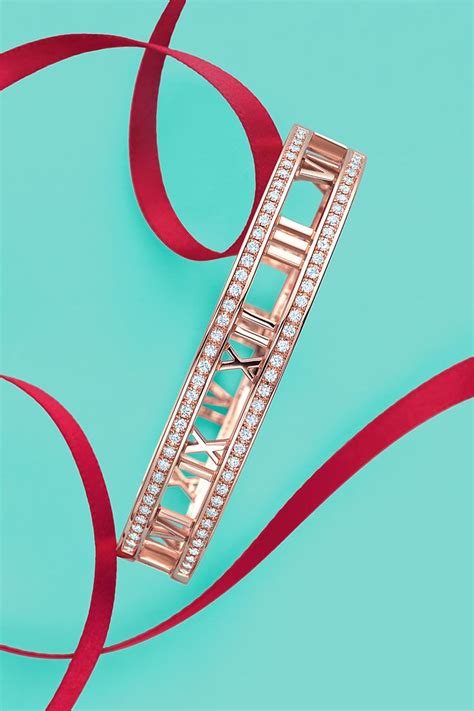 Atlas® open hinged bangle in 18k rose gold with diamonds, medium. | Tiffany & co., Tiffany and ...