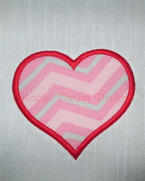 Heart Applique Machine Embroidery Design 5 SIZES Instant Download - Etsy