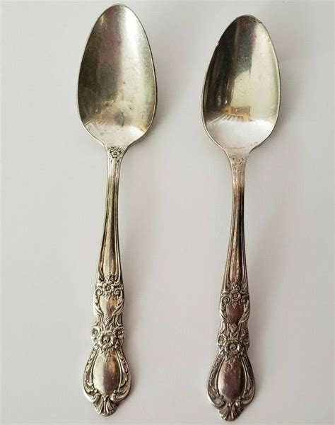 1847 Rogers Bros IS HERITAGE Pattern Silver-plated Set of 2 Teaspoons 6 ...