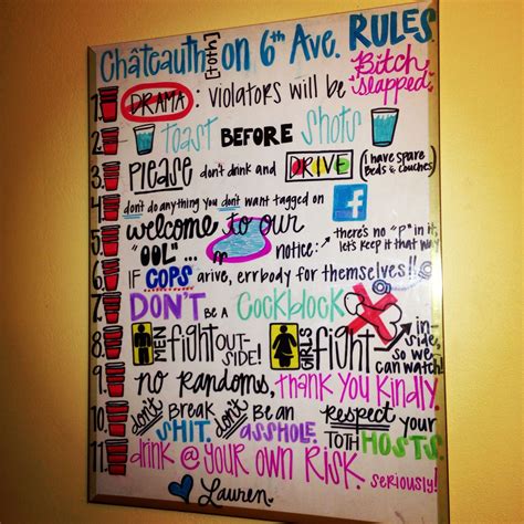 #collegerules #houserules #throwback #college | Party rules, House party rules, Party drinks alcohol