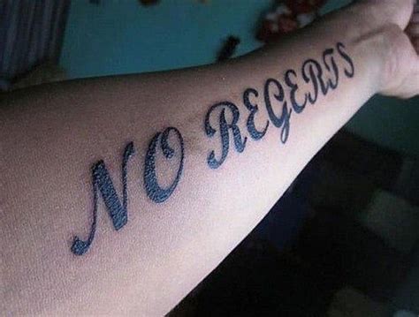 Funny No Regrets Tattoo - Etsy | Misspelled tattoos, Funny tattoos, No regrets tattoo