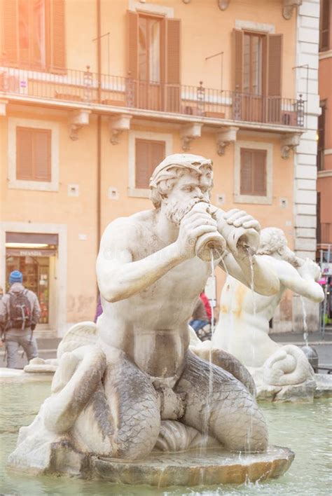 Fountain in Piazza Navona stock image. Image of culture - 140598283