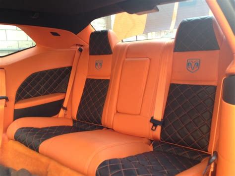 dodge challenger orange and black interior custom seats door panels | Car interior design, Dodge ...