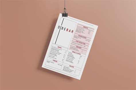 Simple Menu Design on Behance