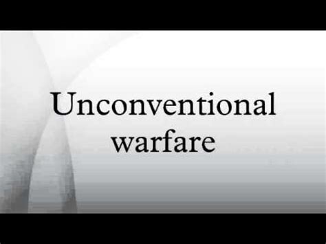 Unconventional warfare - YouTube