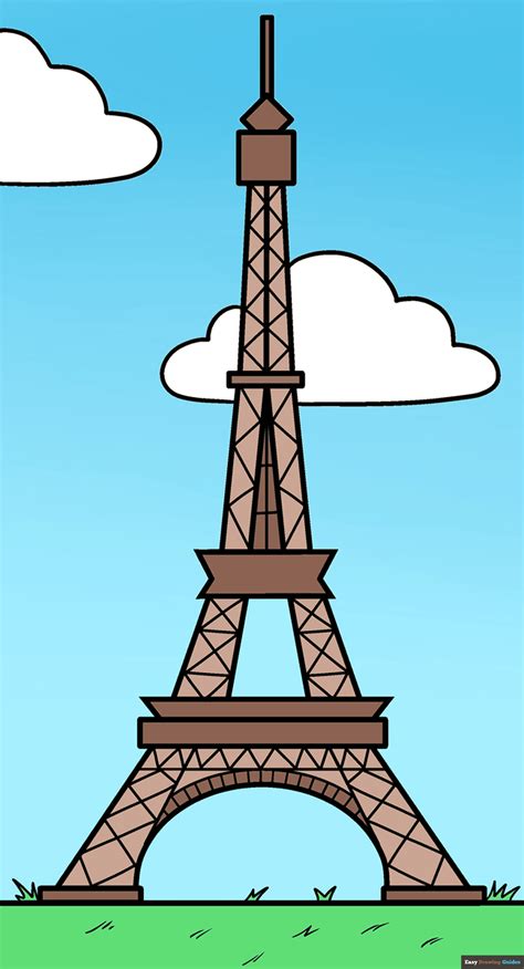 Simple Eiffel Tower Drawing For Kids